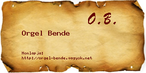 Orgel Bende névjegykártya